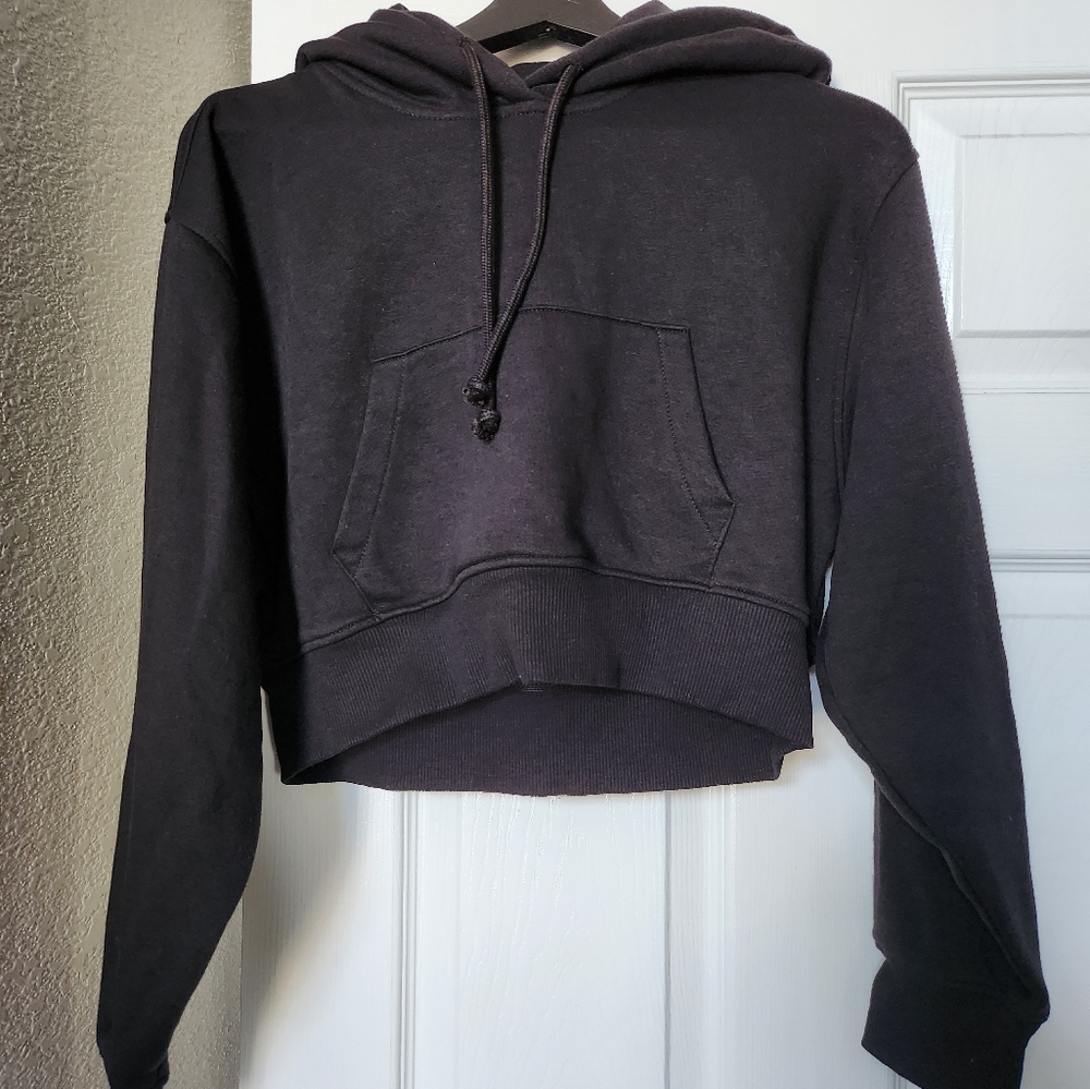 Zara cropped hoodie sweatshirt